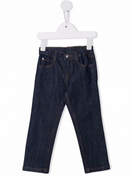 Bomull straight jeans for jenter Knot blå