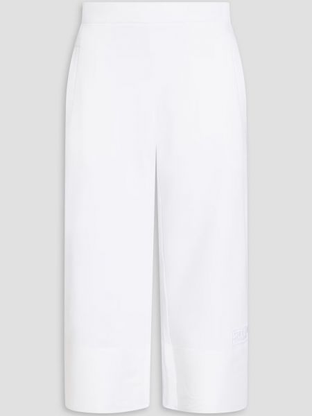 Укороченные спортивные брюки из хлопка и флиса Stella Mccartney белый