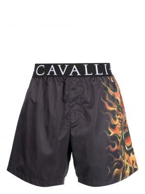 Shorts mit print Roberto Cavalli schwarz