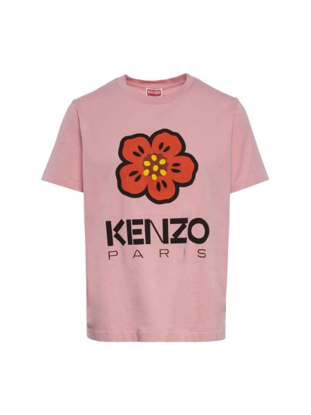 Koszulka w kwiatki Kenzo różowa