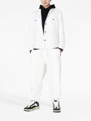 Bavlněná džínová bunda s potiskem Armani Exchange bílá