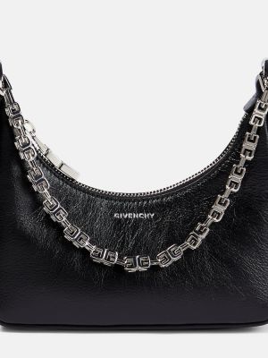 Iš natūralios odos rankinė su viršutine rankena Givenchy juoda