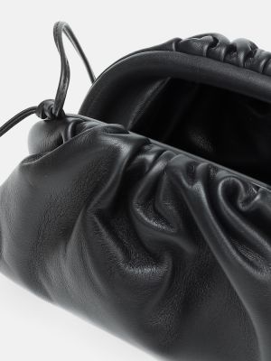 Kožená kožená kabelka Bottega Veneta čierna