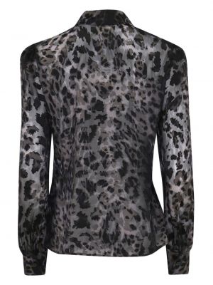 Bluse mit print mit leopardenmuster L'agence schwarz