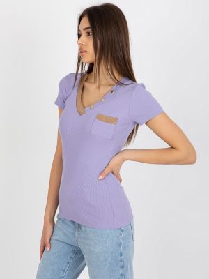 Блуза с къс ръкав Fashionhunters виолетово