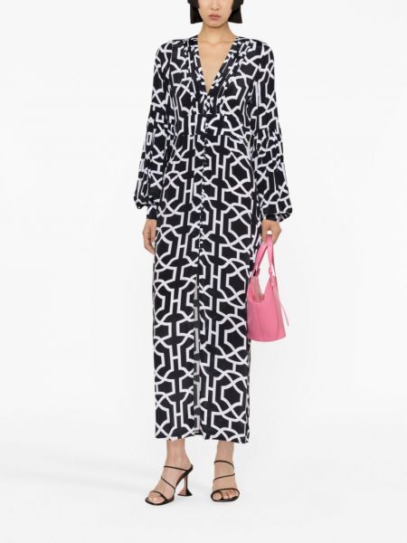 Robe longue à imprimé à motifs abstraits Alexandra Miro