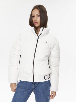 Pernata traper jakna bootcut Calvin Klein Jeans bijela