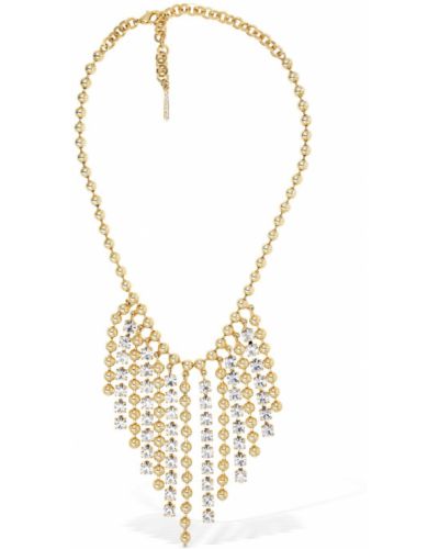 Křišťálový náhrdelník s třásněmi Alessandra Rich zlatý