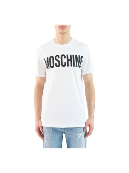 Koszulka z nadrukiem z krótkim rękawem Moschino biała