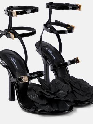 Lakované kožené sandály Blumarine černé