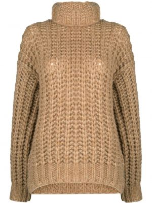 Vlněné dlouhý svetr s dlouhými rukávy Anine Bing - hnědá