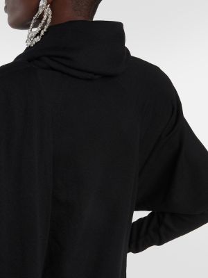 Μάλλινη φόρεμα με κουκούλα Saint Laurent μαύρο