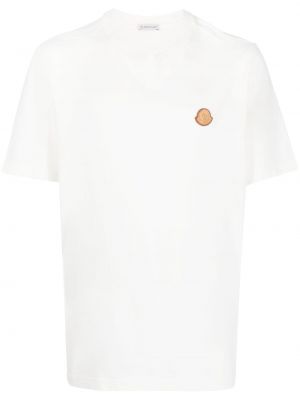 T-shirt en coton avec applique Moncler blanc