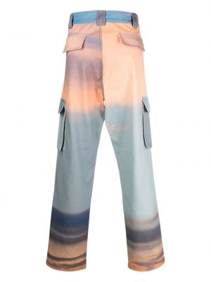 Bavlněné rovné kalhoty s potiskem s abstraktním vzorem Blue Sky Inn