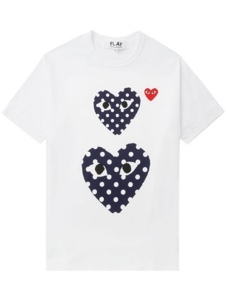 Pamučna majica s printom s uzorkom srca Comme Des Garçons Play