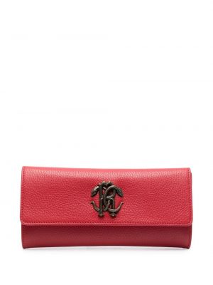 Чанта тип „портмоне“ със змийски принт Roberto Cavalli червено