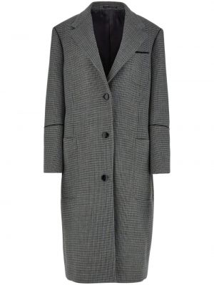 Manteau à boutons à carreaux Ferragamo gris