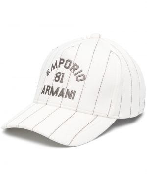 Keps med broderi Emporio Armani vit