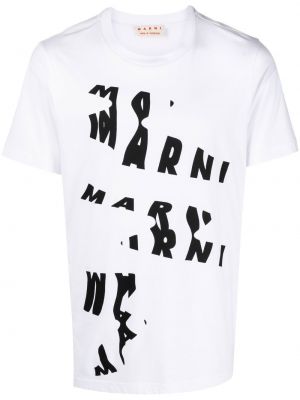 Tričko s potlačou s abstraktným vzorom Marni