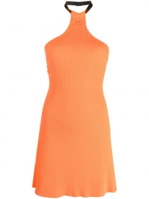 Βαμβακερή φόρεμα Courreges πορτοκαλί