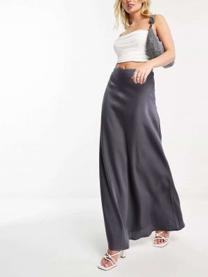Атласная длинная юбка Naanaa серая