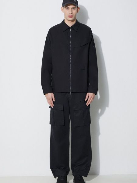 Oversized bavlněná bunda na zip A-cold-wall* černá
