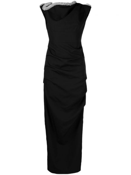 Krištáľové večerné šaty Rachel Gilbert čierna