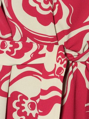 Robe mi-longue à fleurs Dries Van Noten rose