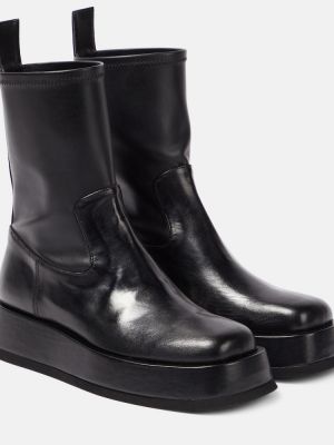Ankle boots skórzane na platformie ze skóry ekologicznej Gia Borghini czarne