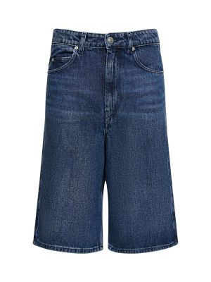 Shorts di jeans in lyocell baggy Marant étoile blu
