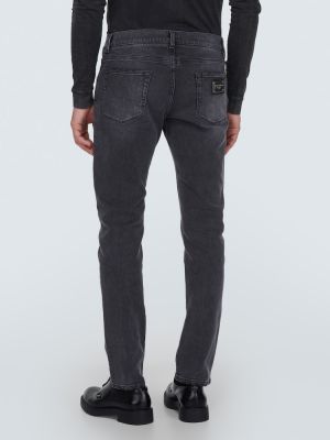 Slim fit skinny džíny s nízkým pasem Dolce&gabbana šedé