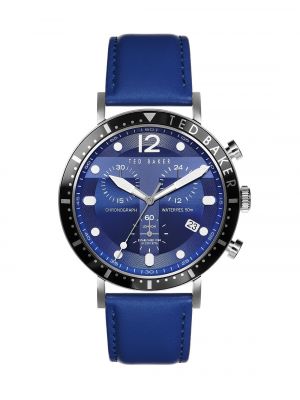 Кожаные часы с хронографом Ted Baker синие