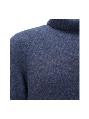 Jersey cuello alto de lana de alpaca con cuello alto Brunello Cucinelli azul