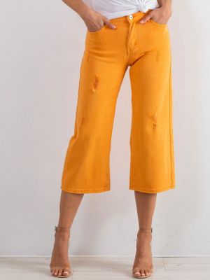 Raztrgane kavbojke Fashionhunters oranžna