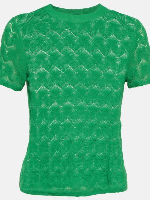 Krajkové klasické bavlněné tričko Vince - zelená