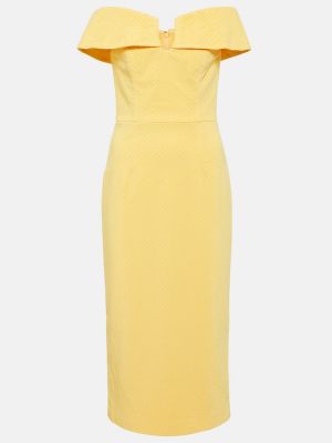 Žluté midi šaty se síťovinou Rebecca Vallance