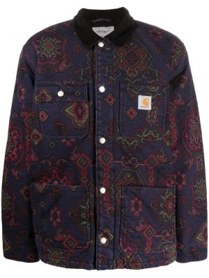 Paisley trykt lang jakke Carhartt Wip blå