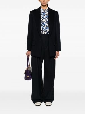 Hose ausgestellt mit plisseefalten Victoria Beckham blau