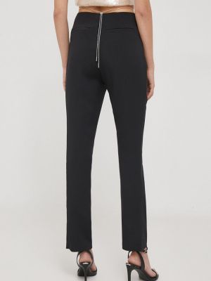 Přiléhavé kalhoty s vysokým pasem Calvin Klein Jeans černé