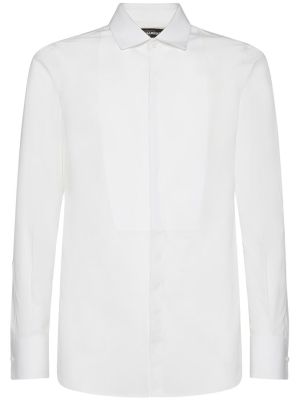 Camicia slim fit di cotone Dsquared2 bianco