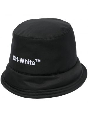 Pălărie de găleată cu broderie Off-white