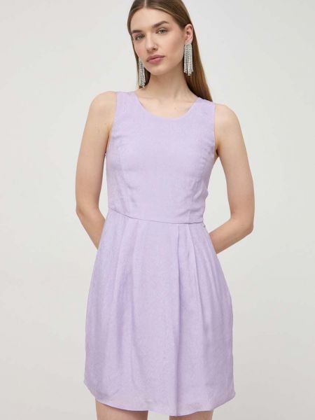 Sukienka mini dopasowana Armani Exchange fioletowa