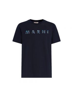Koszulka z nadrukiem Marni niebieska
