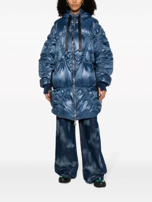 Péřová bunda na zip s kapucí Khrisjoy modrá