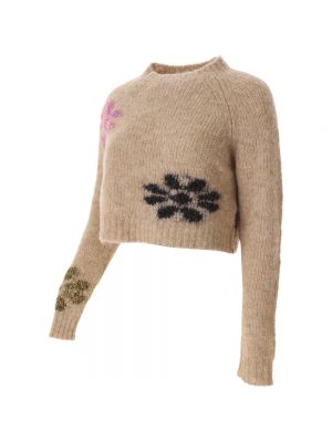 Sweter z okrągłym dekoltem Alessia Santi beżowy