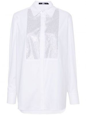 Koszula z kryształkami Karl Lagerfeld biała