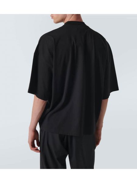 Bavlněné tričko jersey Jil Sander černé