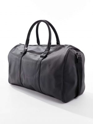 Классическая кожаная дорожная сумка из искусственной кожи French Connection черная