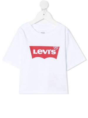 T-paita tytöille Levi's Kids valkoinen