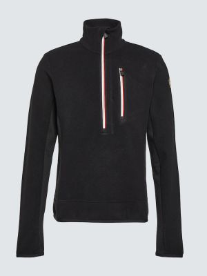 Jersey con cremallera de tela jersey Moncler Grenoble negro